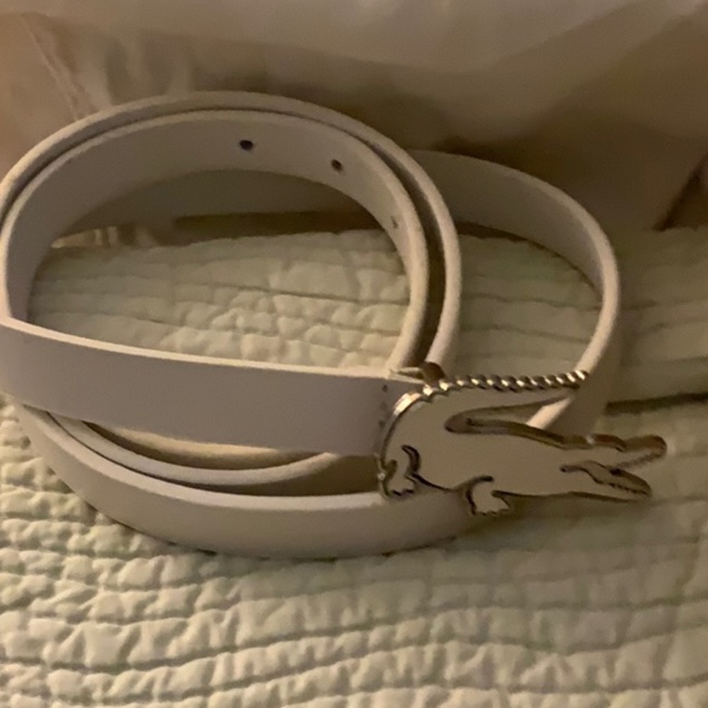 Women’s white Lacoste Gator Belt